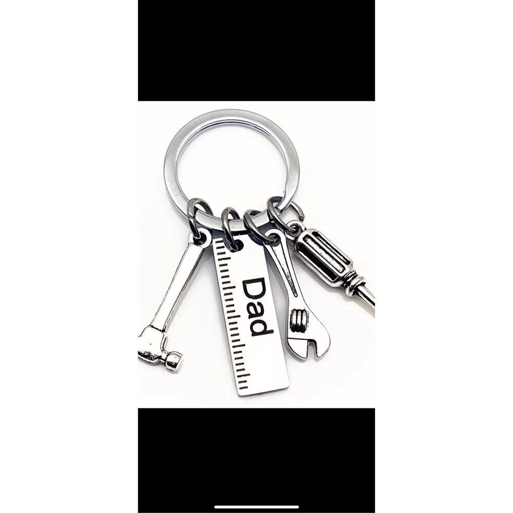 Dad Keychain Tool Charm Hammer Wrench Screwdriver Gift Father Gift